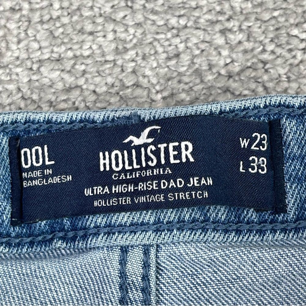 Hollister Dad Jeans Women's 23 Blue Straight Leg High Rise Two-Tone Denim - Picture 6 of 12